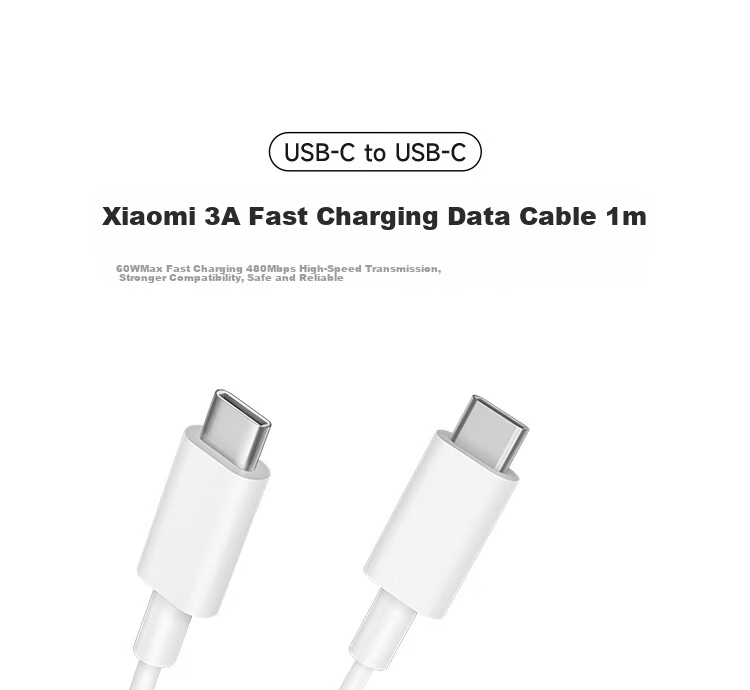 MI Original USB-C Data Cable, 100cm, 6A Charging Cord, White, Compatible with USB-C Port, for Phones And Game Consoles, Charging Xiaomi Redmi/K70 1