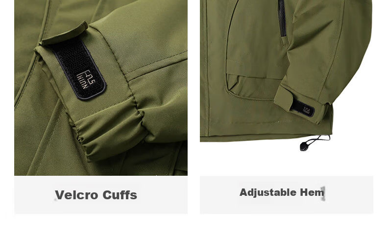 JEEP Men's Jacket Spring Autumn Casual Loose Workwear Military Green 2XL 13