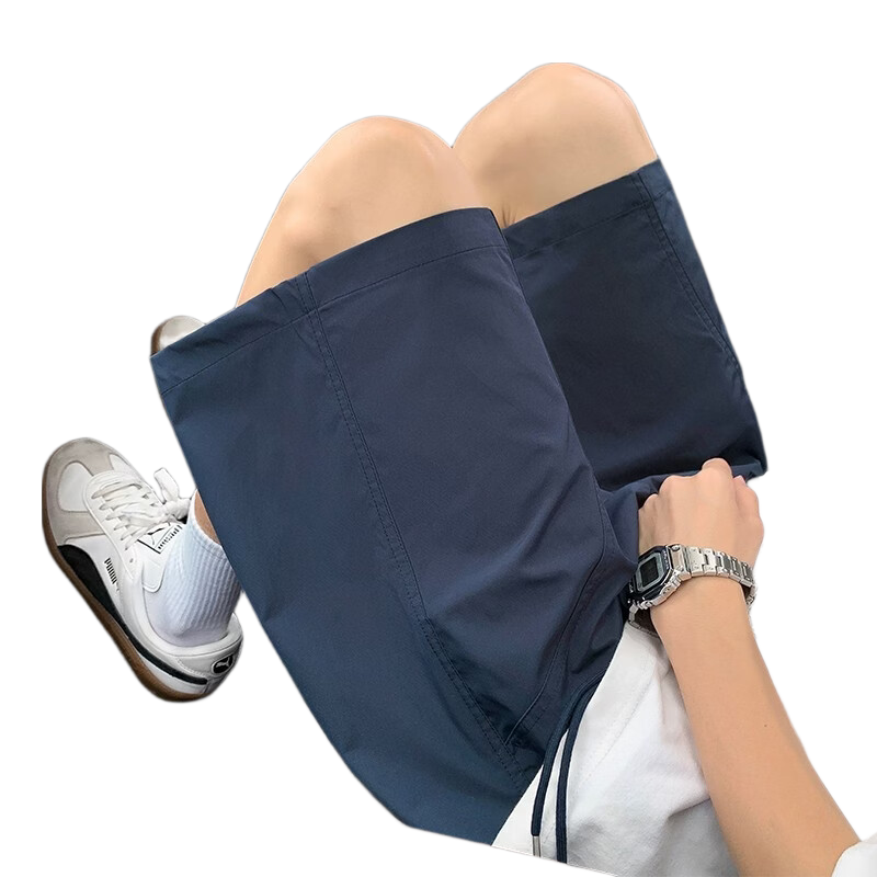 CLOR American Quick-Dry Angled Cut Shorts Men's Summer Lightweight Casual Loose Trendy Five-Point Pants DK02 Dark Navy XL