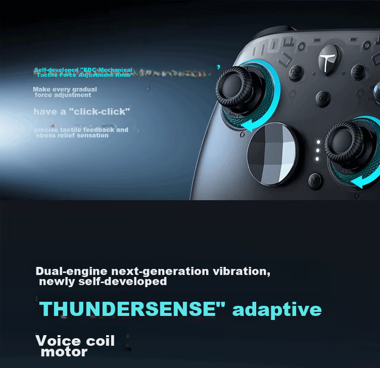 ThundeRobot G80 Thunder Blade Wireless Game Controller with HD Speaker, Force Feedback Switchable Joystick, Character Switching, Xbox-Like Bluetooth Motion Sensing PC Computer NS TV Steam White 12