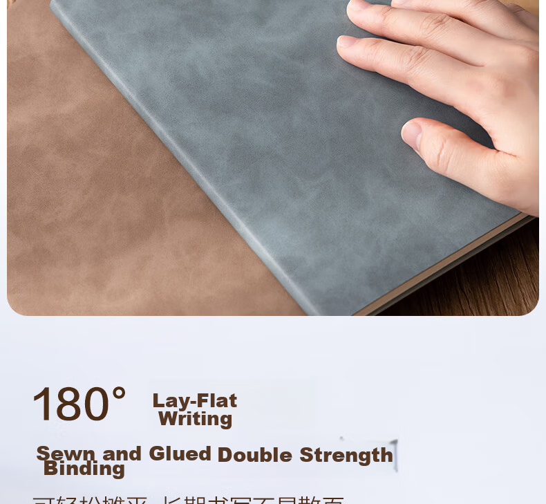 Deli Customizable Notebook Fashionable Leather Cover Business Soft Sheepskin Diary Thickened Meeting Notes A5/80 Sheets Green BP107 4