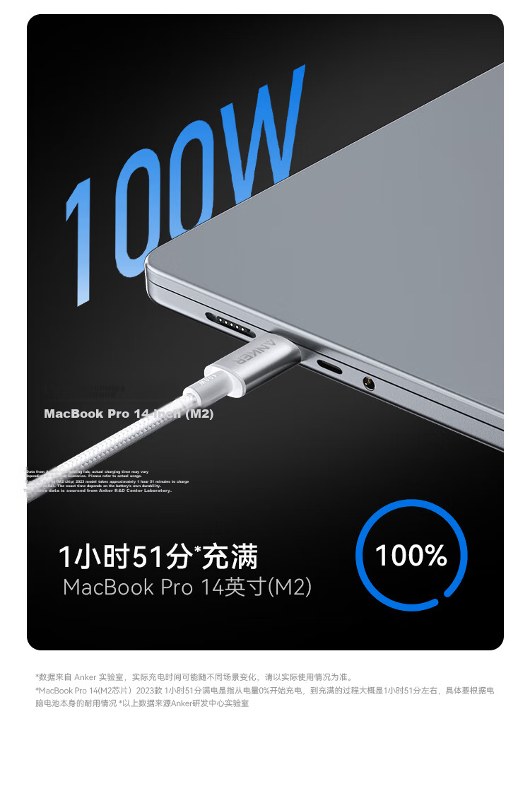 ANKER Anker Ice Point Apple Charging Cable Dual Head Type-C Compatible with iPhone 17 Pro Max/16/15/MacBook iPad Huawei Xiaomi Fast Charging 100W Data Cable 1m Pink 4