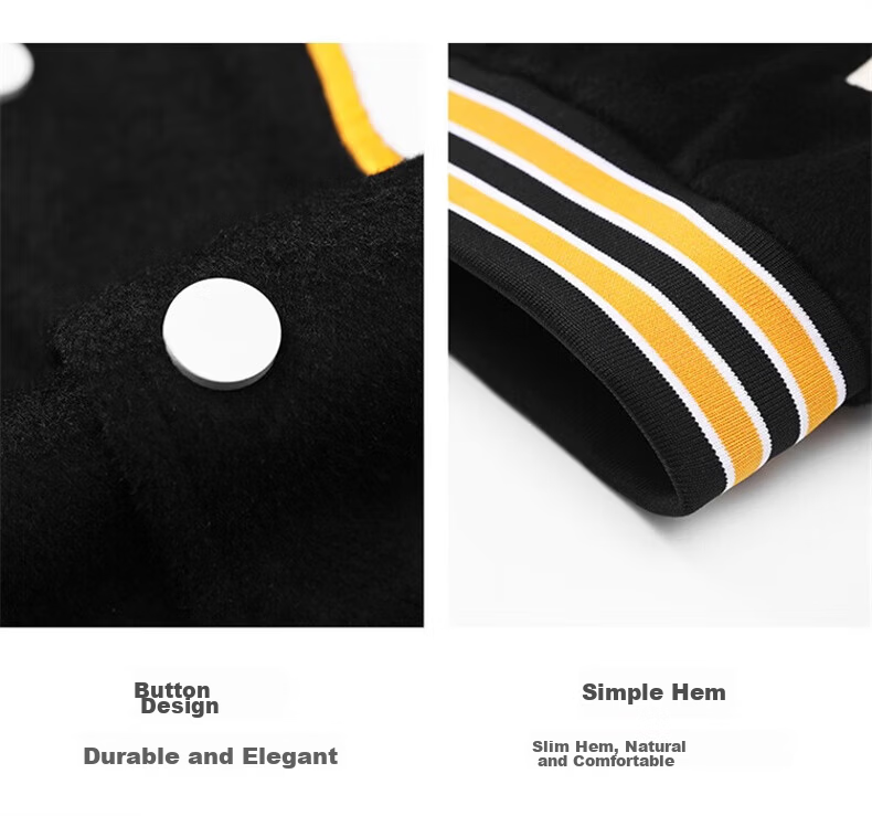 NASA MARVEL Men's Spring Autumn Baseball Jacket Casual American Style Trendy Couple Black XL 15