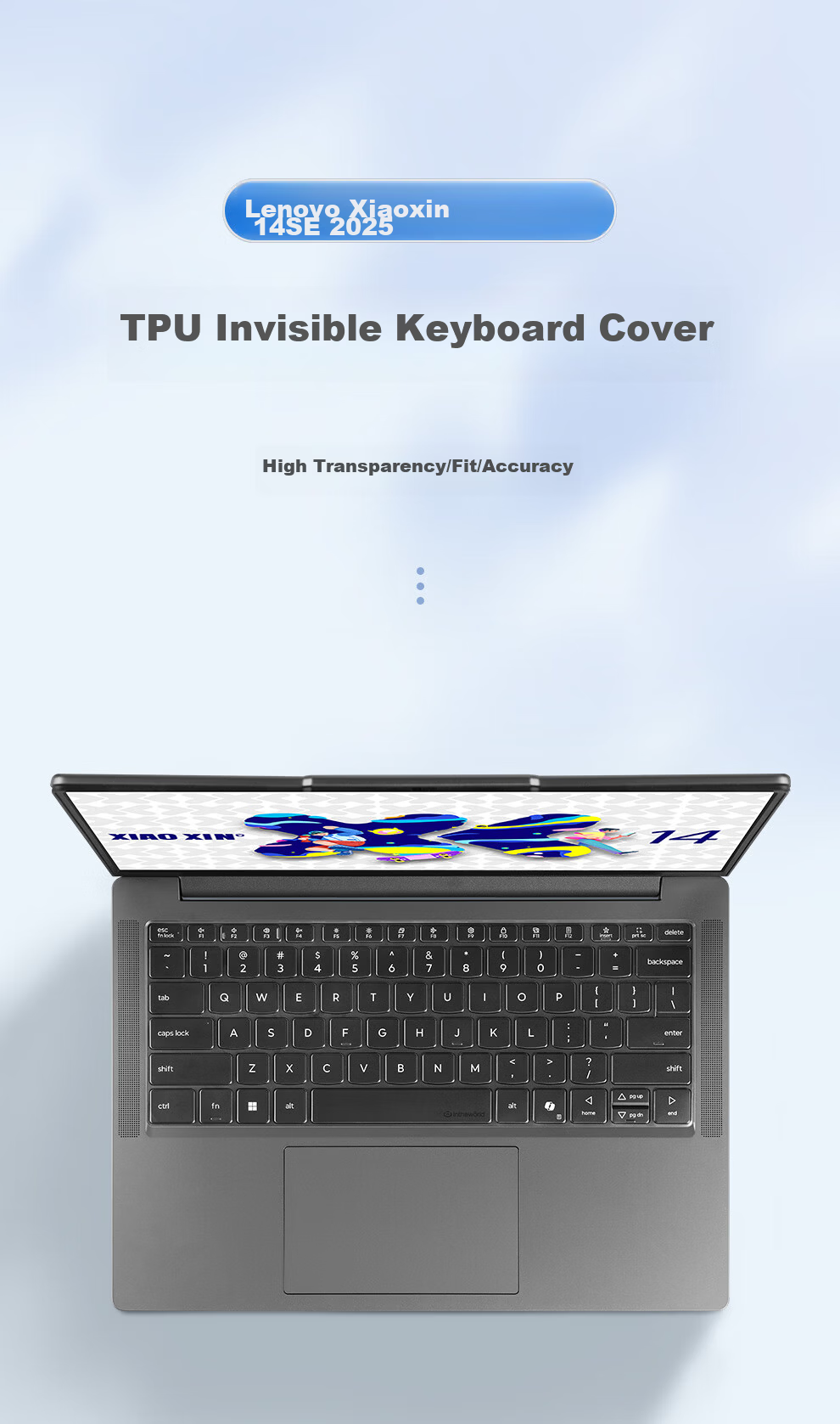 Jichuan Lenovo Xiaoxin Pro 14 Ryzen/Core Ultra Keyboard Film 2026/2025 Laptop Keyboard Protective TPU Ultra-thin Transparent Dustproof Cover 1