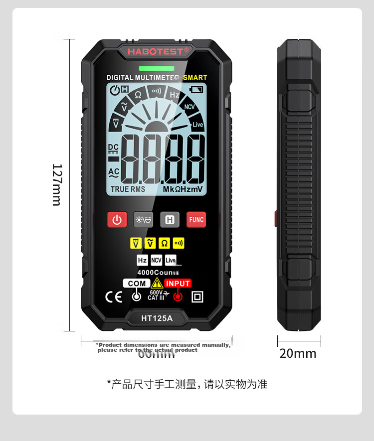 HABOTEST HT86A Automotive Multimeter High-Precision Temperature Tester Multi-Function Ammeter Household Multimeter with Burn-Proof Design 8
