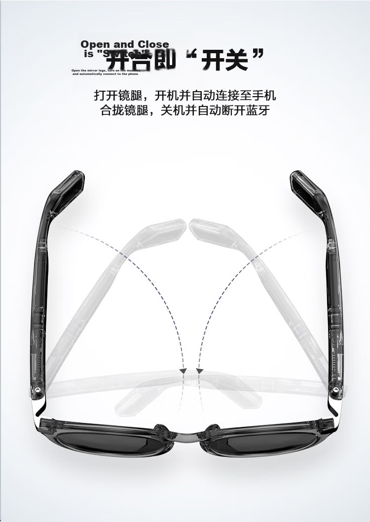 JBL Soundgear Frames Wireless Bluetooth Smart Audio Glasses Open-Ear Earphones Birthday Gift Recommendation Square Frame Phantom Black 13
