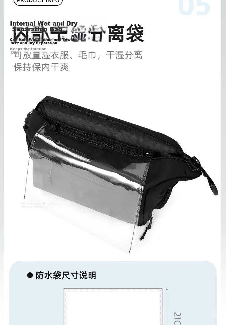 LOHAS Travel Fitness Bag for Women Small Waterproof Drawstring Backpack with Wet and Dry Separation Sports Swimming Bag Storage Ball Bag 11