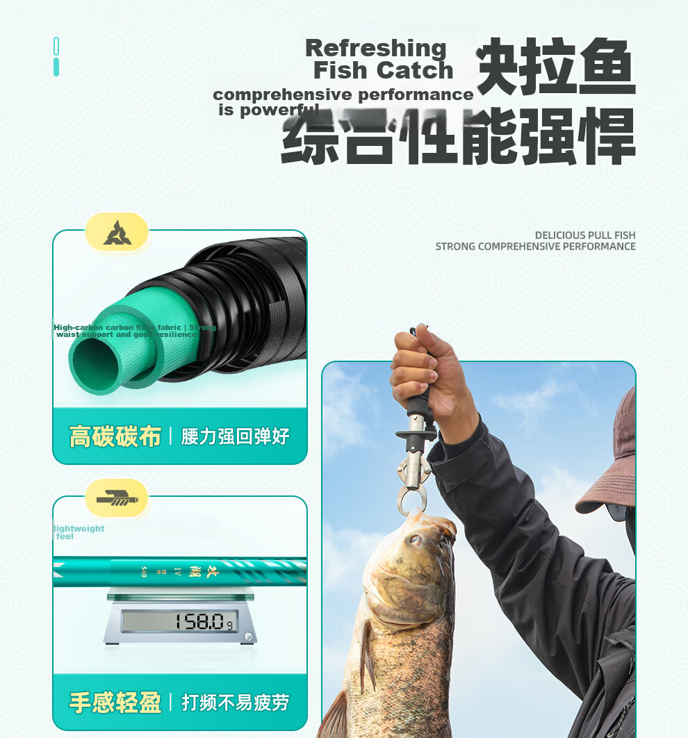 Shensha Gouhu 3.6-Meter Fishing Rod, Ultra-Light And Ultra-Hard Carbon Fiber, Hand Rod, 28-Section Telescopic Rod, Carp Fishing Pole, Fishing Tackle Set 3