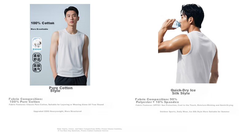 CHUJI 220G Heavyweight Pure Cotton Men's Tank Top Wide Shoulder Summer Sleeveless T-Shirt Men's Vest Innerwear Black XL 1