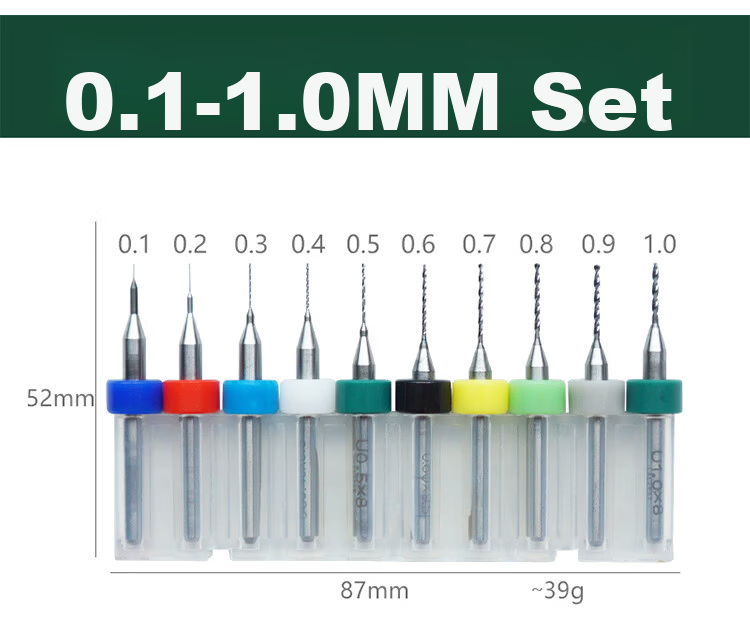 Raymond PCB Fixed Handle Micro Drill Bit Set 1.6-2.5mm 10 Pieces 2