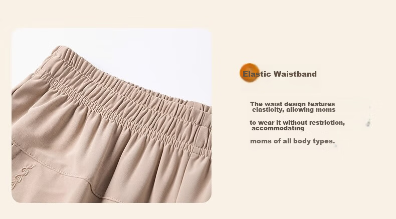 Fengxiao Mom's Thin Summer Ice Silk Grandma Pants Middle-aged and Elderly Women's Loose Fit Nine-point Pants 5