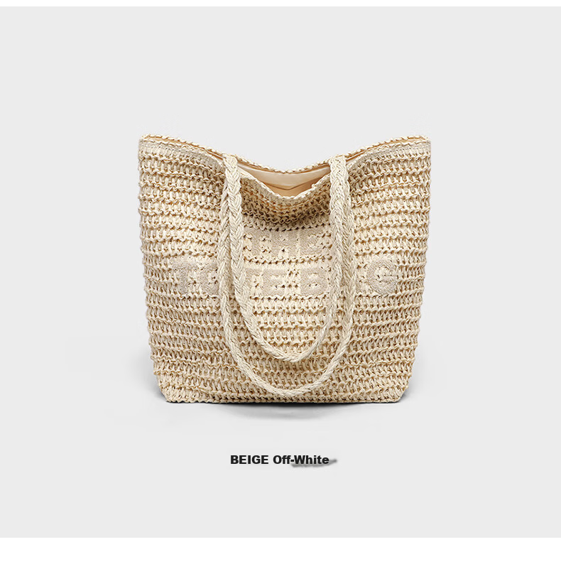 Love Sea Woven Bag Women's Straw Beach Large Capacity Tote Fashion Birthday Gift Premium Feel for Girlfriend Wife 22