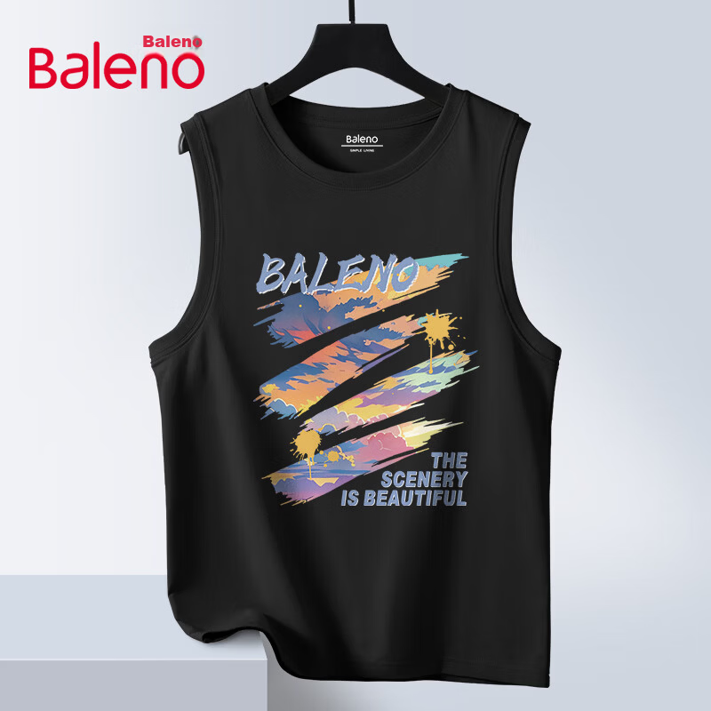 Baleno Men's Tank Top, Summer American Trendy Brand, Loose-Fitting Breathable Versatile Sleeveless Top, Youth Basketball Pure Cotton Vest 11
