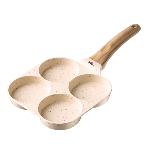 Bear 0-Fluoride Breakfast Pan Ceramic Non-Stick Frying Pan Flat Bottom Egg Fryer Flame Resistant JG019-P01