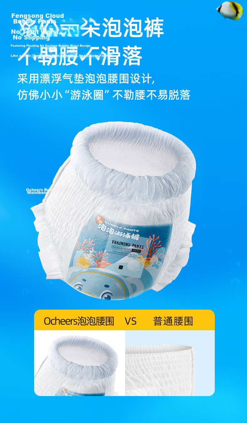 Ocheers UK 8-Pack Baby Swimming Diapers Disposable Waterproof Swim Pants for Boys and Girls XL 2