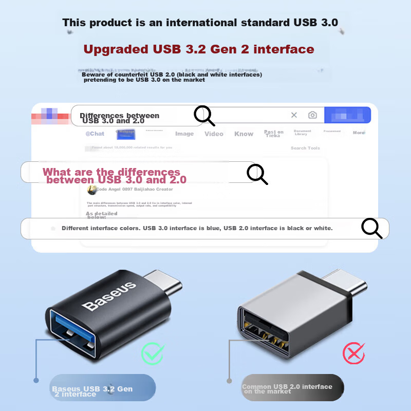 Baseus Type-C to USB 3.2 OTG Adapter Compatible with Apple iPhone 17/16/15, Huawei, Android Phones, USB Drives, Tablets, Laptops, Headphones, Keyboards, and Mice 4