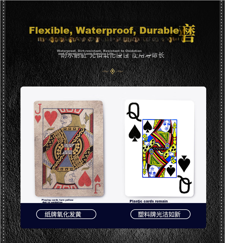 Bee Xiaomifeng Suohua Guandan Dou Dizhu Playing Cards, Plastic Bridge Cards, Narrow Cards, Waterproof And Durable, Imported, Blue 6