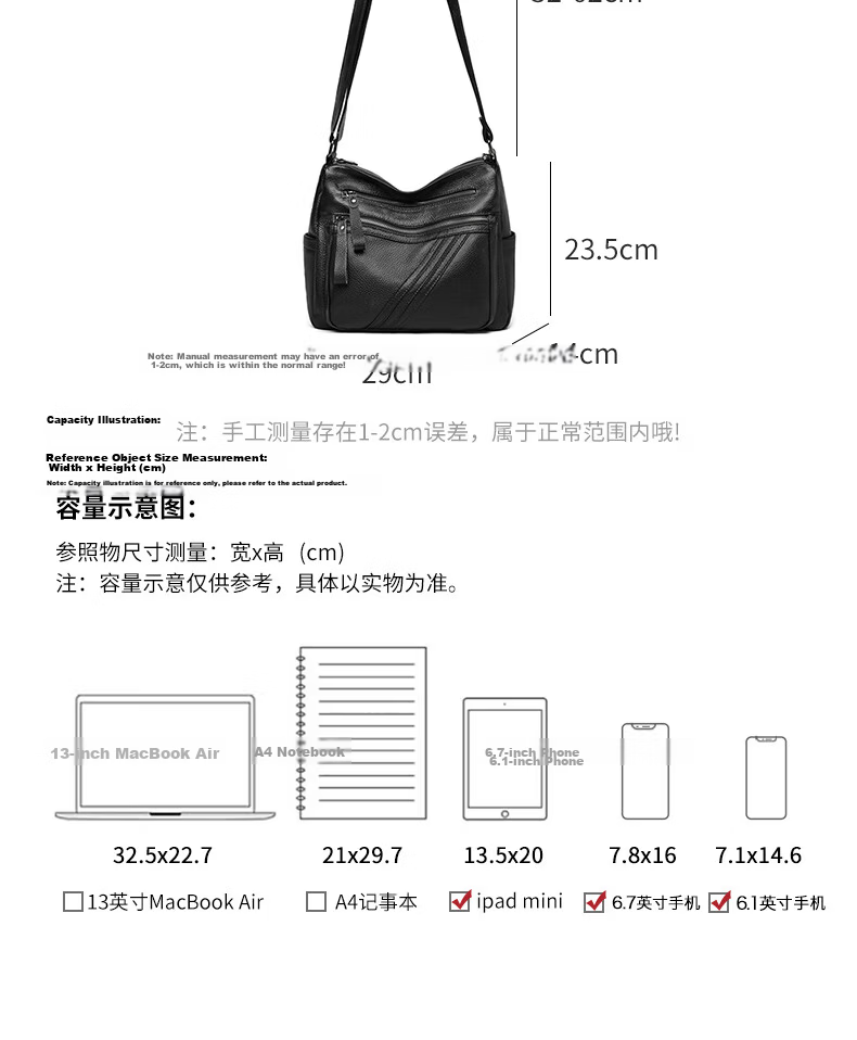 C.BANNER Genuine Leather Women's Bag Mom Bag Large Capacity Crossbody Bag Middle-aged and Elderly Birthday Gift Premium Feel for Girlfriend Wife 4