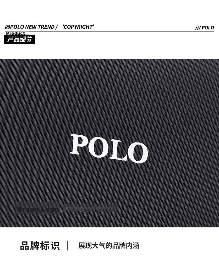 POLO Men's Backpack Dual Shoulder Bag Short Trip Travel Bag Student School Bag 16/17.3 Inch Laptop Bag Business Travel Bag 25