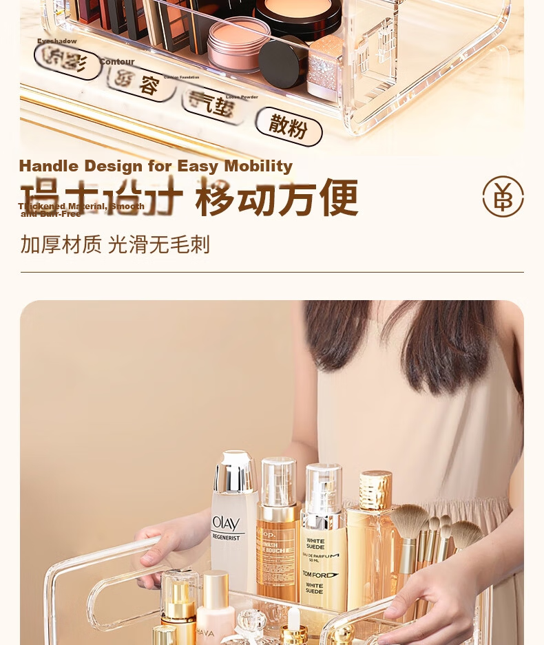 Bing Optimization Transparent Acrylic Cosmetic Storage Box Desktop Vanity Organizer Staircase Perfume Rack 5