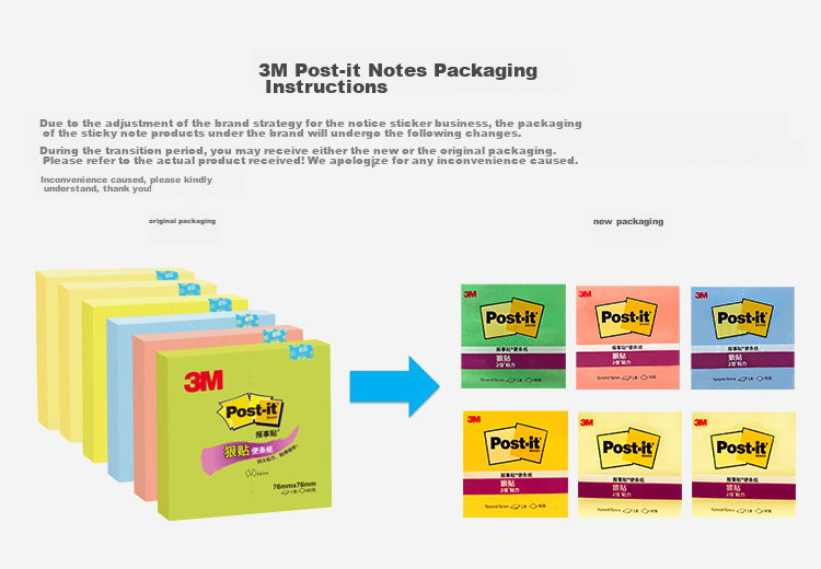3M Sticky Notes Memo Pads Office Supplies Strong Adhesive 654S-6SP 6-Pack Multicolor Set 1