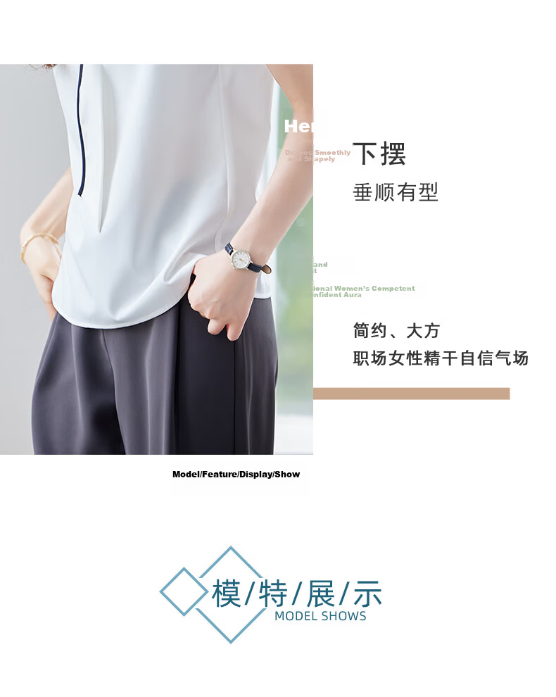 Jeanswest Women's Short Sleeve Shirt 2025 Summer High-End Design Ribbon Versatile Commuter Top White M 8