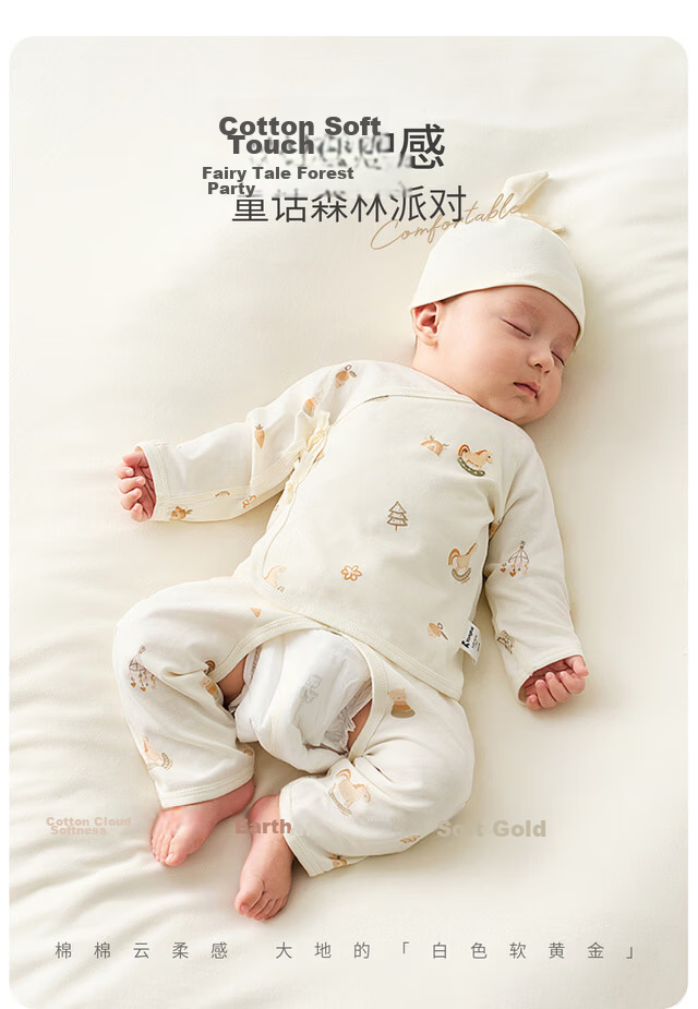 TONGTAI Baby Kimono Set, Spring And Autumn Pure Cotton Newborn Clothes, Infant Monk Robe, Full Moon Outfit, Blue, 59cm 2