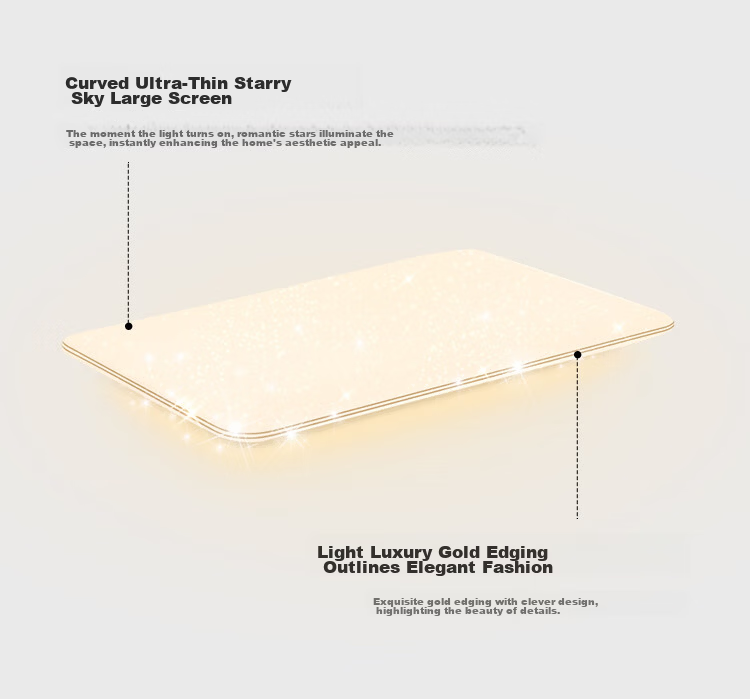 NVC LED Ceiling Light Gold Edge Starry Sky Full Spectrum Three-Color 48W for Bedroom and Dining Room 12