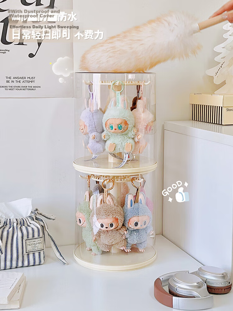 EACHY Blind Box Display Case, Transparent Dust-Proof Storage Box for Figurines And Toys, Labubu Pop Mart Display Case - Large Size 9