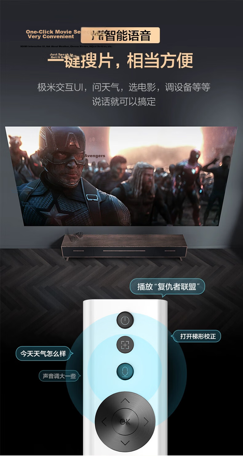 Beishi Universal Remote Control for XGIMI Projectors, Compatible with H1/H2/H3/Z4X/Z6X/Z8X/CC Screenless TV Set-Top Box, One-Touch Focus 6