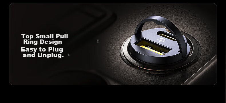 BASEUS Car Charger Cigarette Lighter Hidden Super Fast Charger Dual Port Compatible with iPhone 16/17 Huawei Xiaomi 13