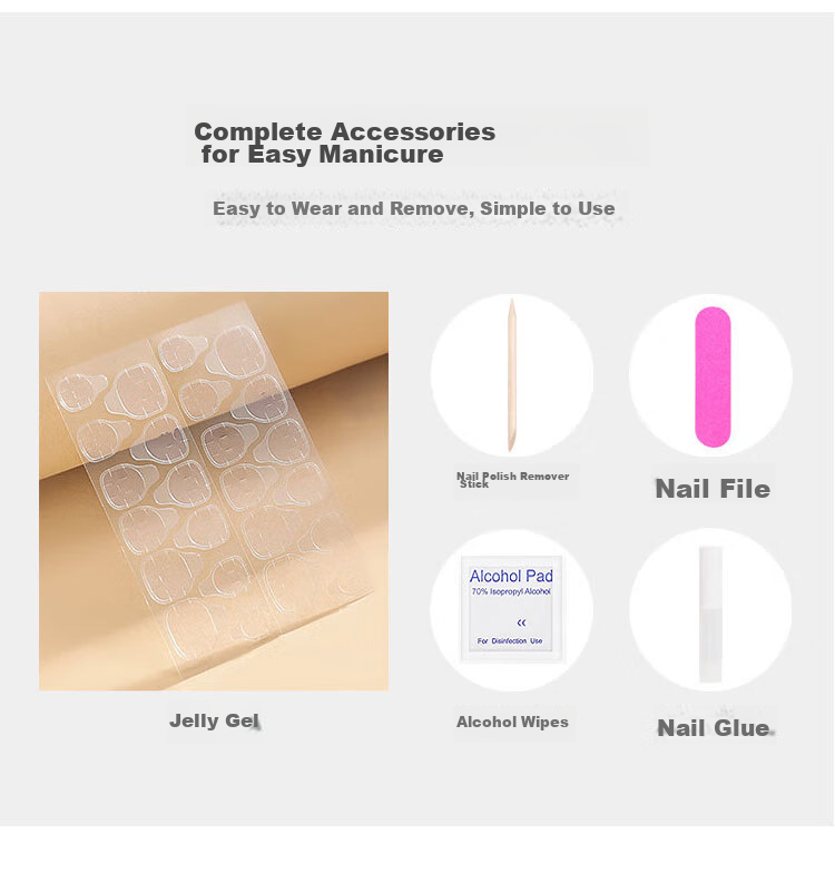 UPLUS Wearable Nail Stickers, 24 Pieces (Starry Galaxy), Jelly Gel Nail Stickers, Goddess Gift for Wome 3