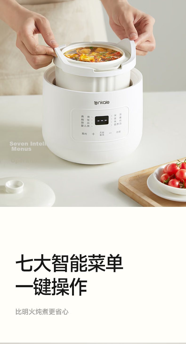 Ankale Micro Pressure Electric Stew Pot 1L Multifunctional Ceramic Inner Pot Electric Stewing Cooker Soup Pot Porridge Bird's Nest Baby Food AJL-10D02 12