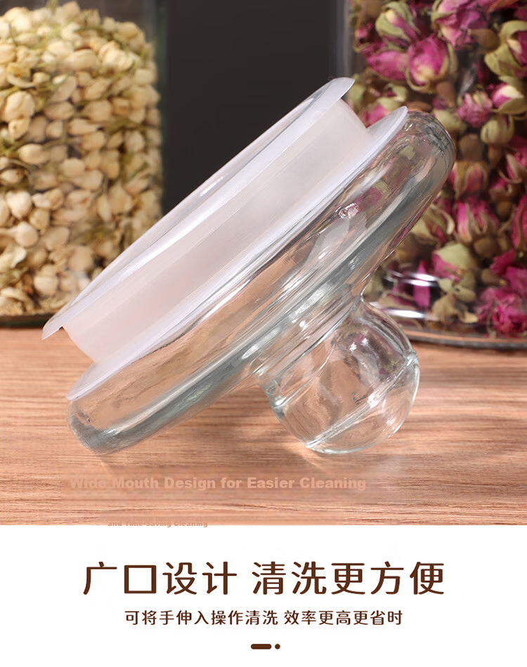 Baijie Glass Airtight Jars for Infusing Liquor, Thick Tangerine Peel Storage Jars, Grain Storage Jars, Coffee And Tea Canisters, Set of Two, 750ml Each 6