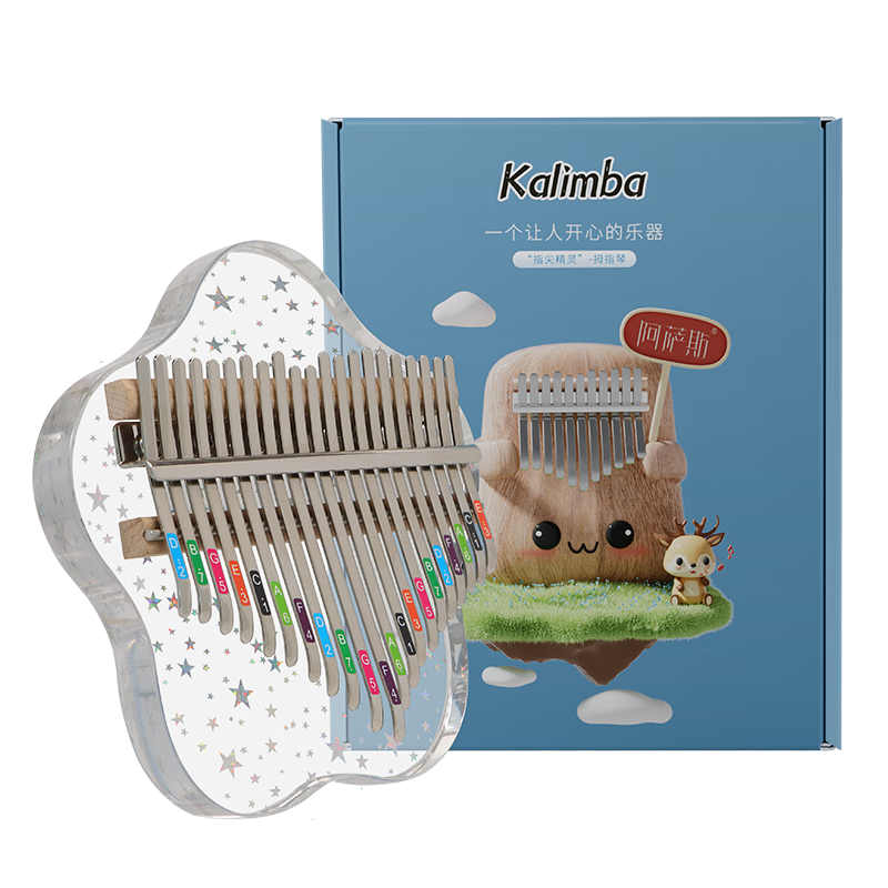 Asasi 21-Key Kalimba Thumb Piano Finger Piano Birthday Gift for Beginners, Adults And Children Musical Instrument Lucky Star