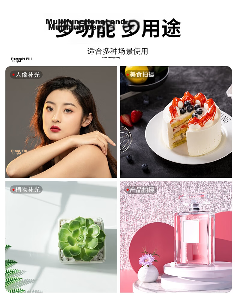 Ulanzi VL49 (White) Live Streaming Fill Light Photography LED Portable Soft Light Hot Shoe Beauty Portrait Vlog Handheld Lighting Lamp 6