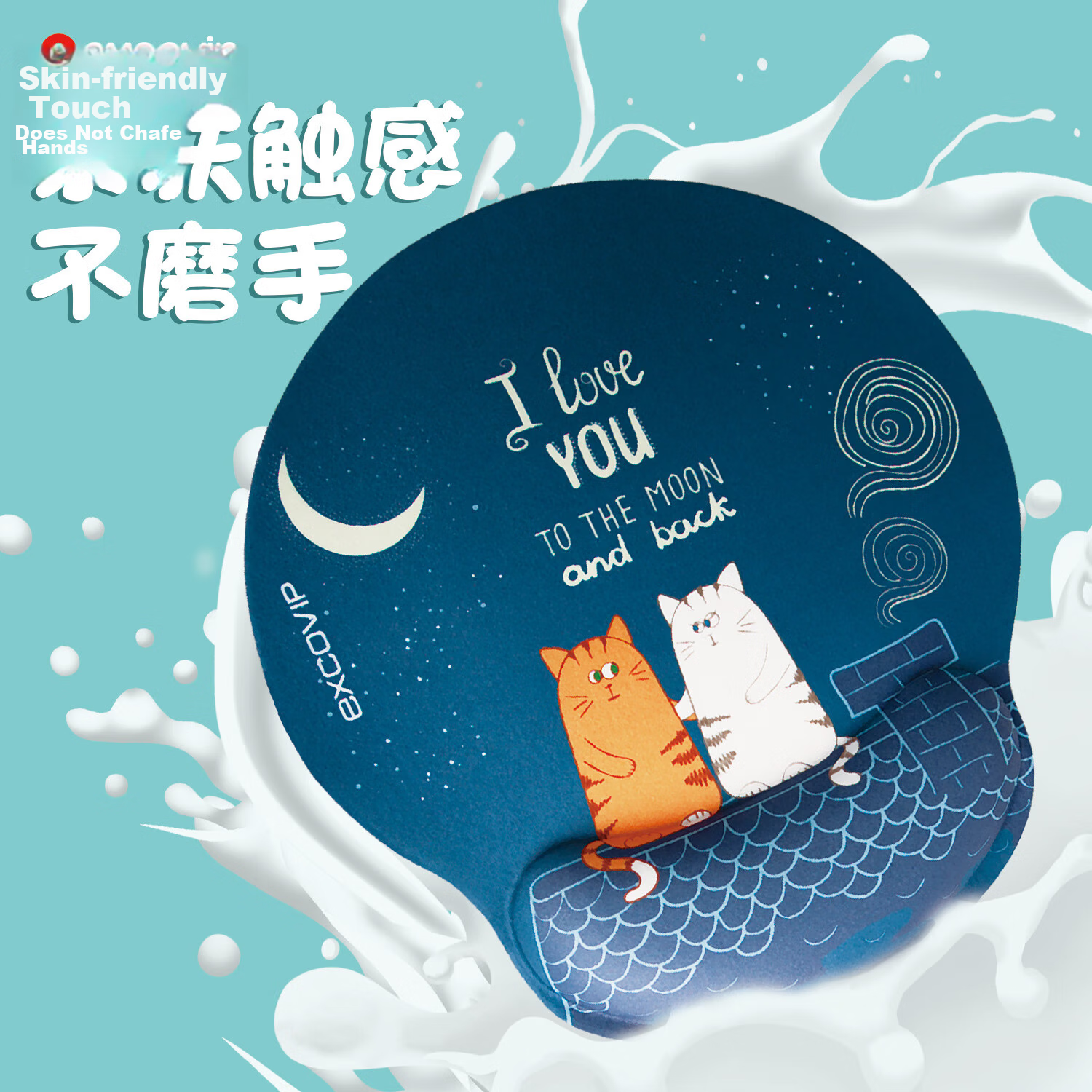 EXCO Xingqing Large Mouse Pad Wrist Rest for Girls Office Desk Mat Gaming with Hand Support Cute Cartoon Anime Laptop Pad Thickened Soft Silicone Wrist Pillow 3802 4