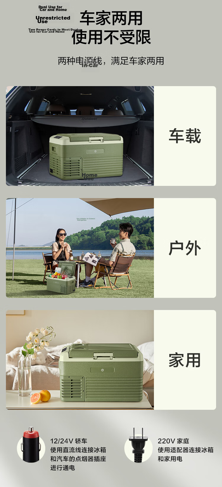 JD Original Car Refrigerator 20L Large Fridge for Sedans, Home Use Mini Outdoor Camping Quick Cooling Low Noise PU Insulation Freezer Storage 5