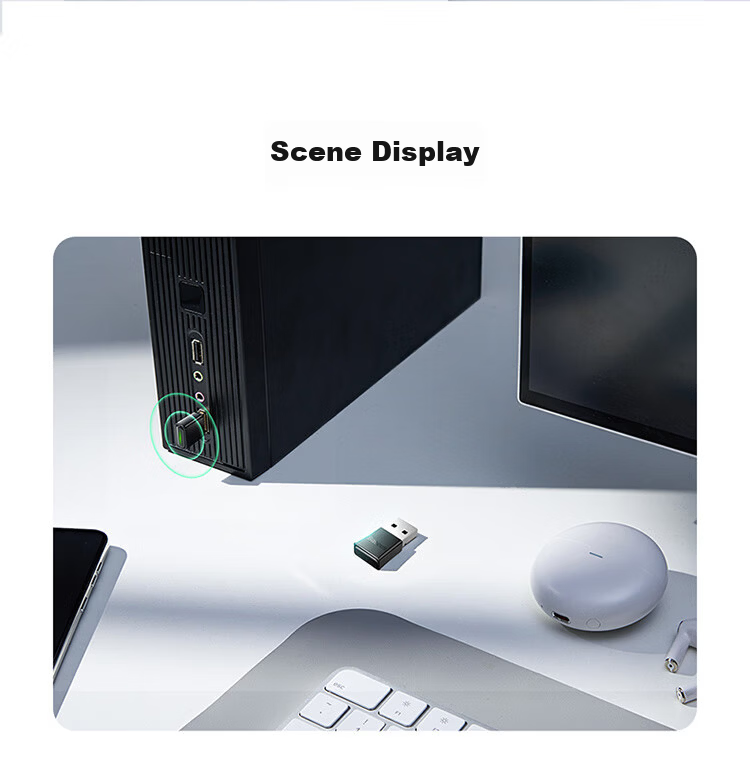 Baseus USB Bluetooth Adapter 5.3 Transmitter Bluetooth Audio Receiver Universal for Desktop Laptop Mobile Wireless Bluetooth Headphones Speakers Mouse Keyboard 12