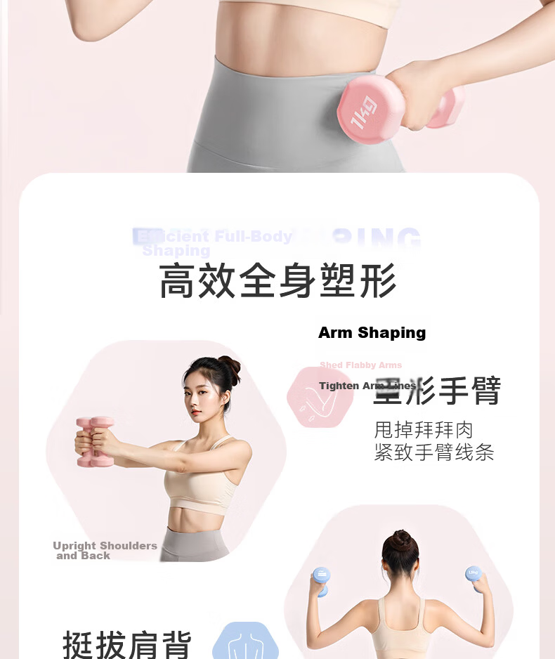 Li-Ning Color-Coated Dumbbells for Men And Women, Home Fitness Small Dumbbells, Ladies' Arm Shaping And Strength Training, 1.5kg*2 4