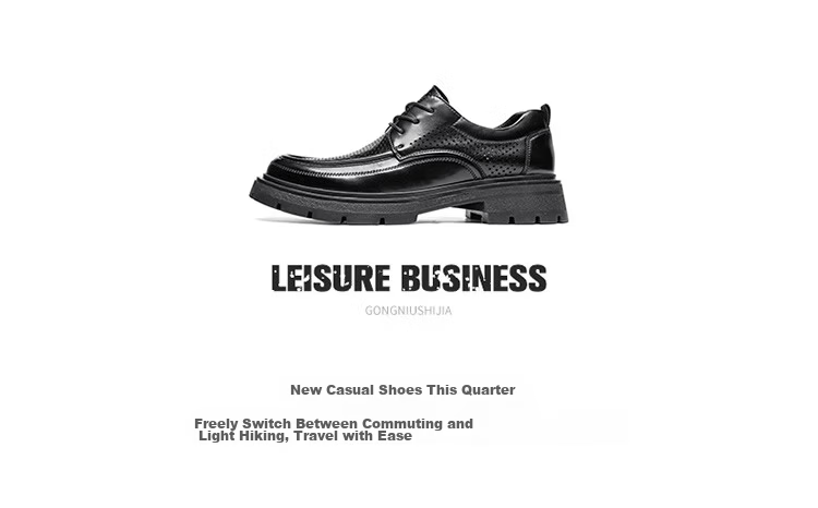 Bull Family Men's Summer Breathable Hollow Leather Sandals Business Formal Shoes British Style Commuter Wedding Derby Shoes 36