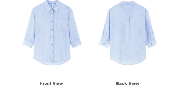 Fansiman Premium Tencel Shirt Women 2026 Summer Pink Loose Elegant Top Light Blue L 35