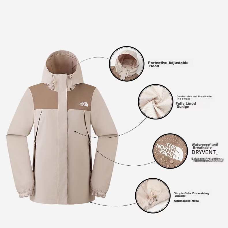 The North Face Women's Outdoor Windproof Waterproof Hard Shell Jacket 8DFA Black/JK3 XL 2