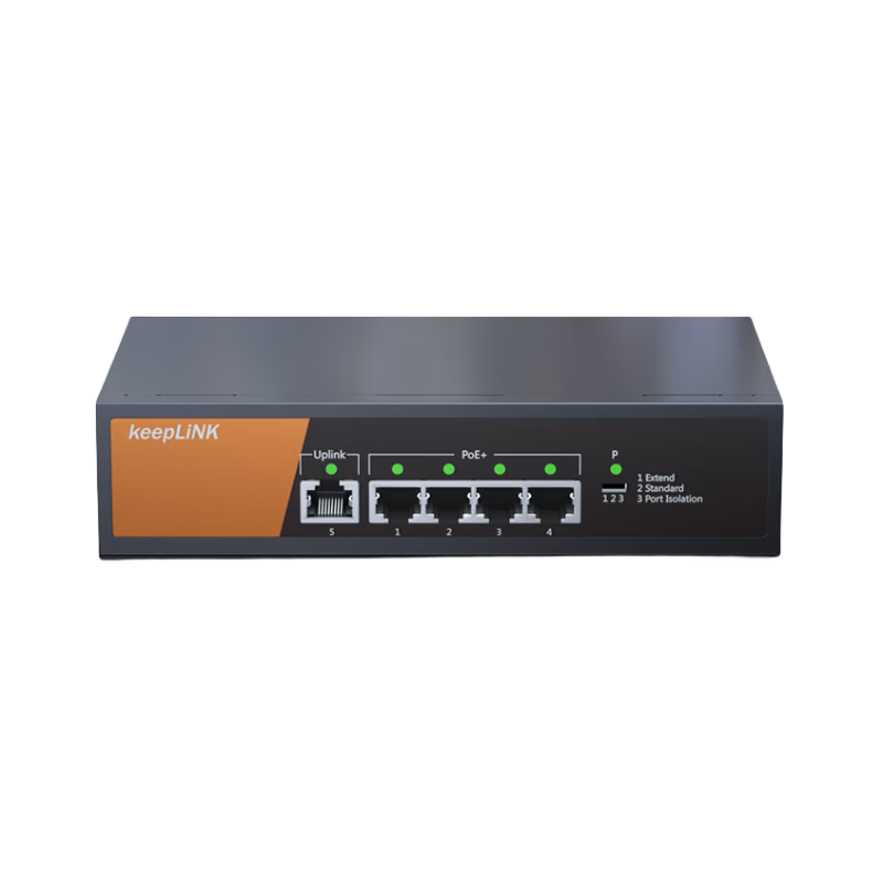 KeepLINK KP-9000-5TP-MAC 5-Port 100Mbps 4-Port PoE Power Supply Switch Dual Uplink Intelligent Monitoring Splitter Enterprise-Level Separator
