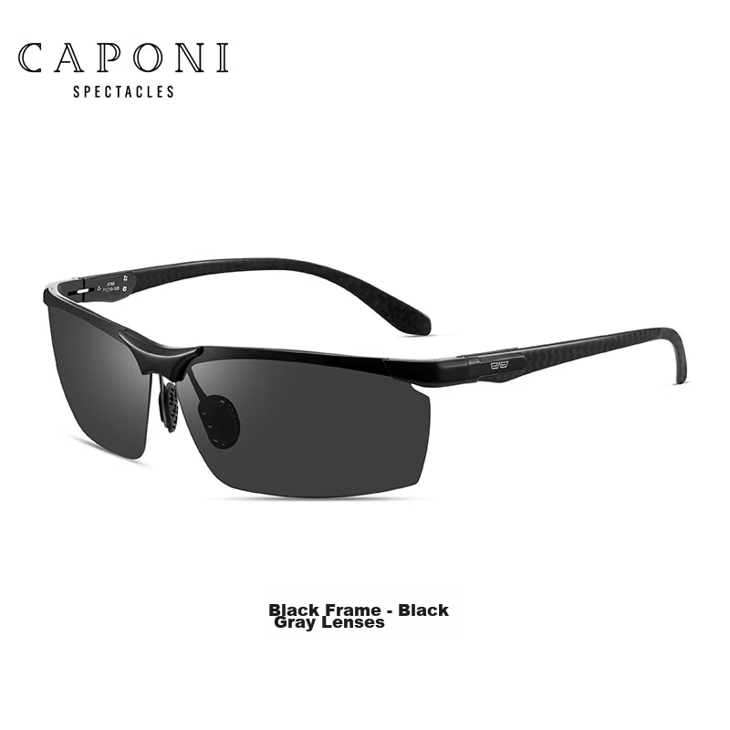 CAPONI Photochromic Polarized Sunglasses for Men, Driving Night Vision UV Protection