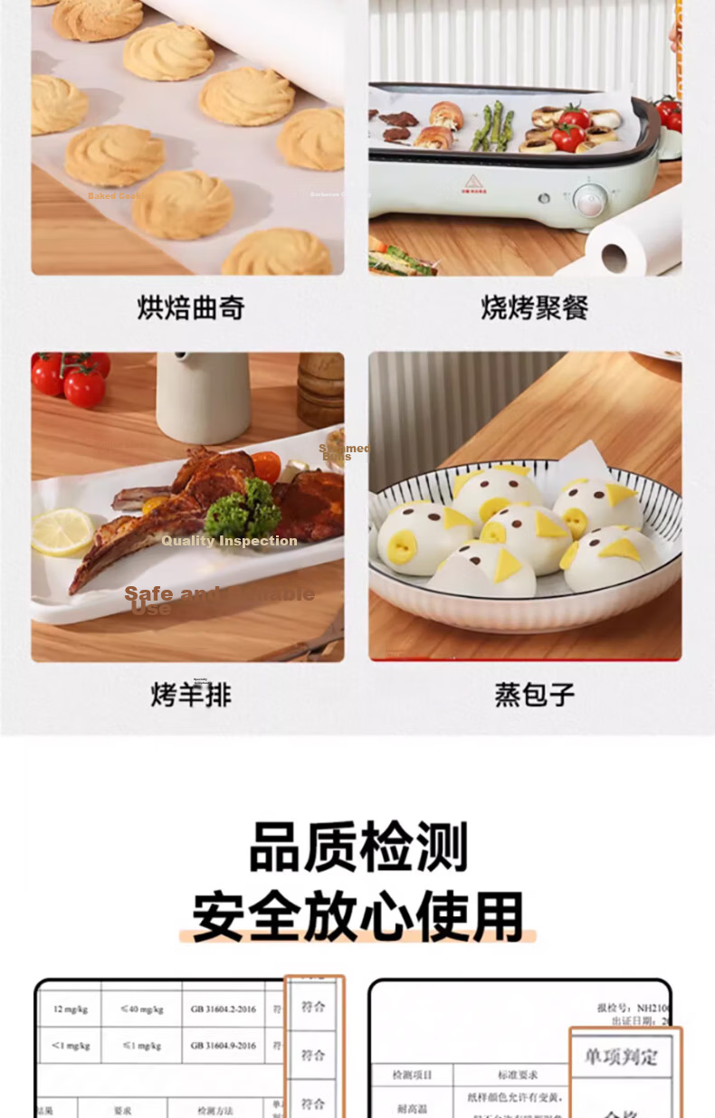 Kaoleshi Silicone Oil Paper 60m x 40cm Non-Stick Baking Oven Tray Air Fryer Parchment Paper Thickened and Widened Cake Baking Paper 9