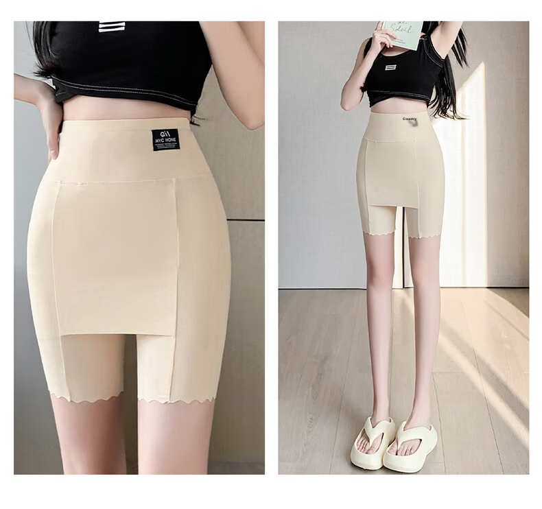 Langsha Safety Shorts Anti-Exposure Seamless Layered Triangle Thin Cotton Crotch Five-Point Women's Leggings 19