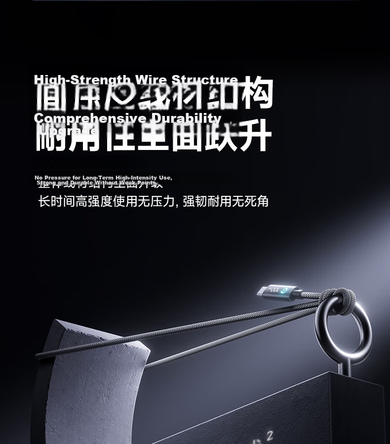 Baseus Dual-Head Type-C Smart Power-Off Charging Cable PD100W Super Fast Charging Data Cable for Huawei Honor Xiaomi Apple iPhone 17/16/15 iPad Laptop 2m Blue 13