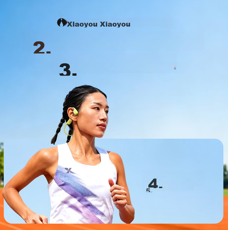 Xiaoyouxin X7 Bone Conduction Bluetooth Earphones Cycling Sports Running Swimming Built-in Memory Long Battery Life Black Memory Version 1