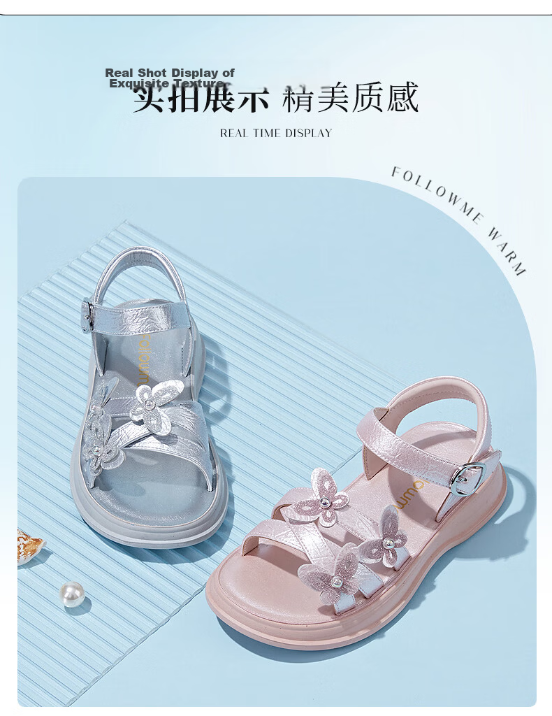 Fulomi Girls Summer Sandals New Sweet Bow Princess Shoes Comfortable Breathable Open Toe Purple Size 32 8